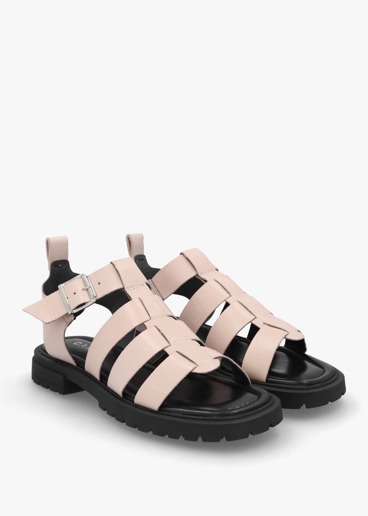 Ifish Cream Leather Gladiator Sandals