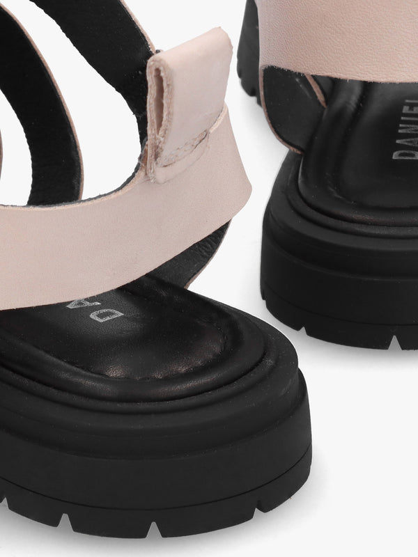 Ifish Cream Leather Gladiator Sandals