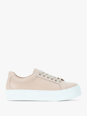 Piccadilly Circus Blush Leather Flatform Trainers