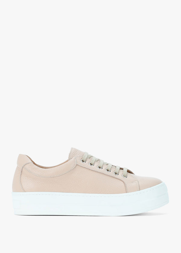 Piccadilly Circus Blush Leather Flatform Trainers