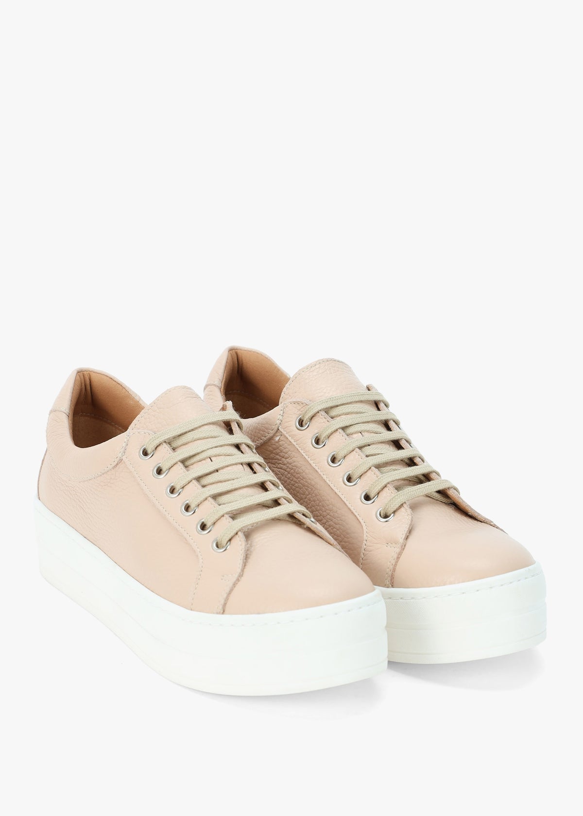 Piccadilly Circus Blush Leather Flatform Trainers