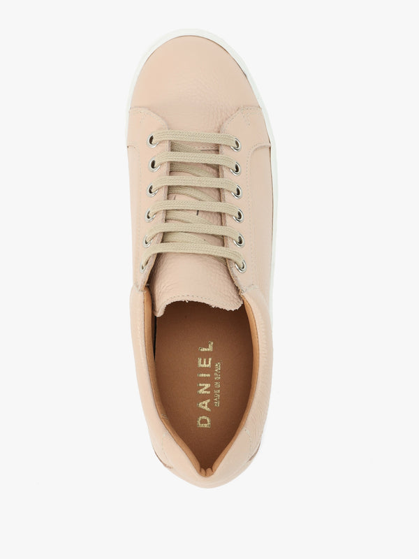Piccadilly Circus Blush Leather Flatform Trainers