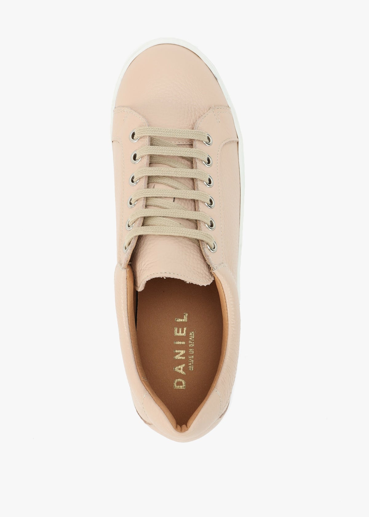 Piccadilly Circus Blush Leather Flatform Trainers