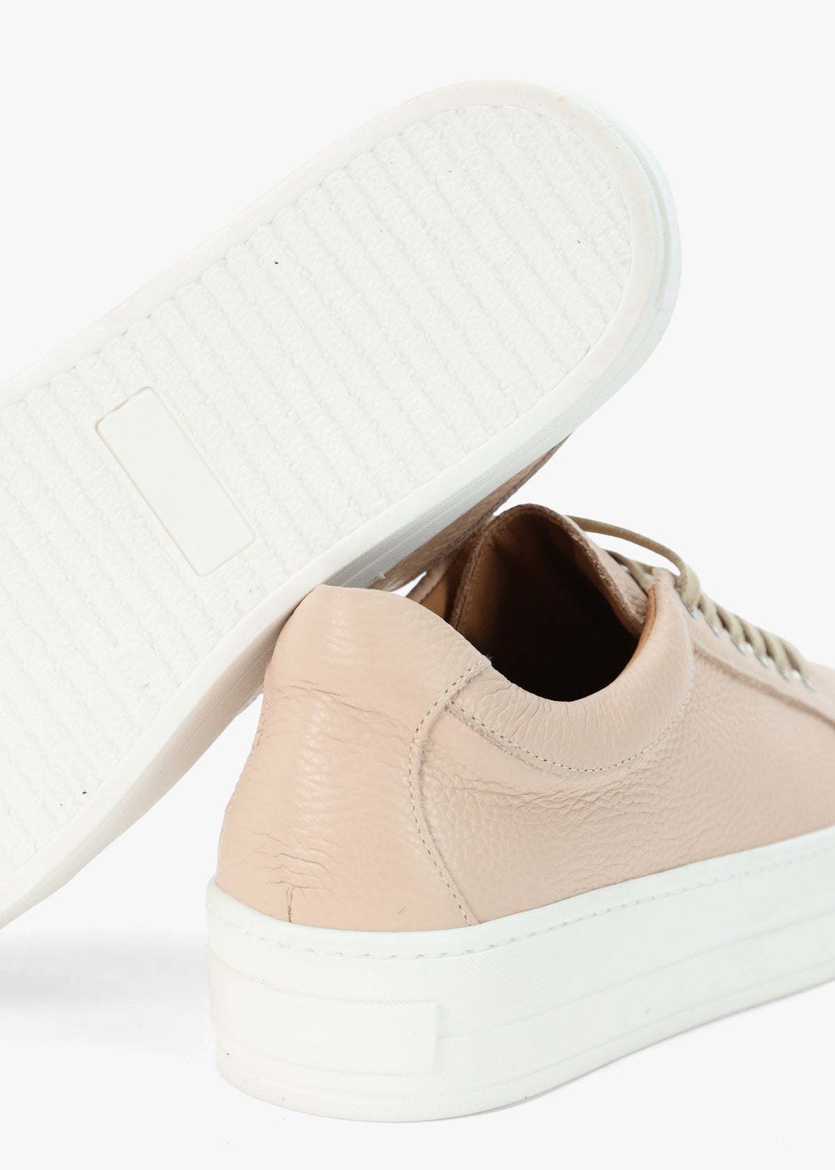 Piccadilly Circus Blush Leather Flatform Trainers