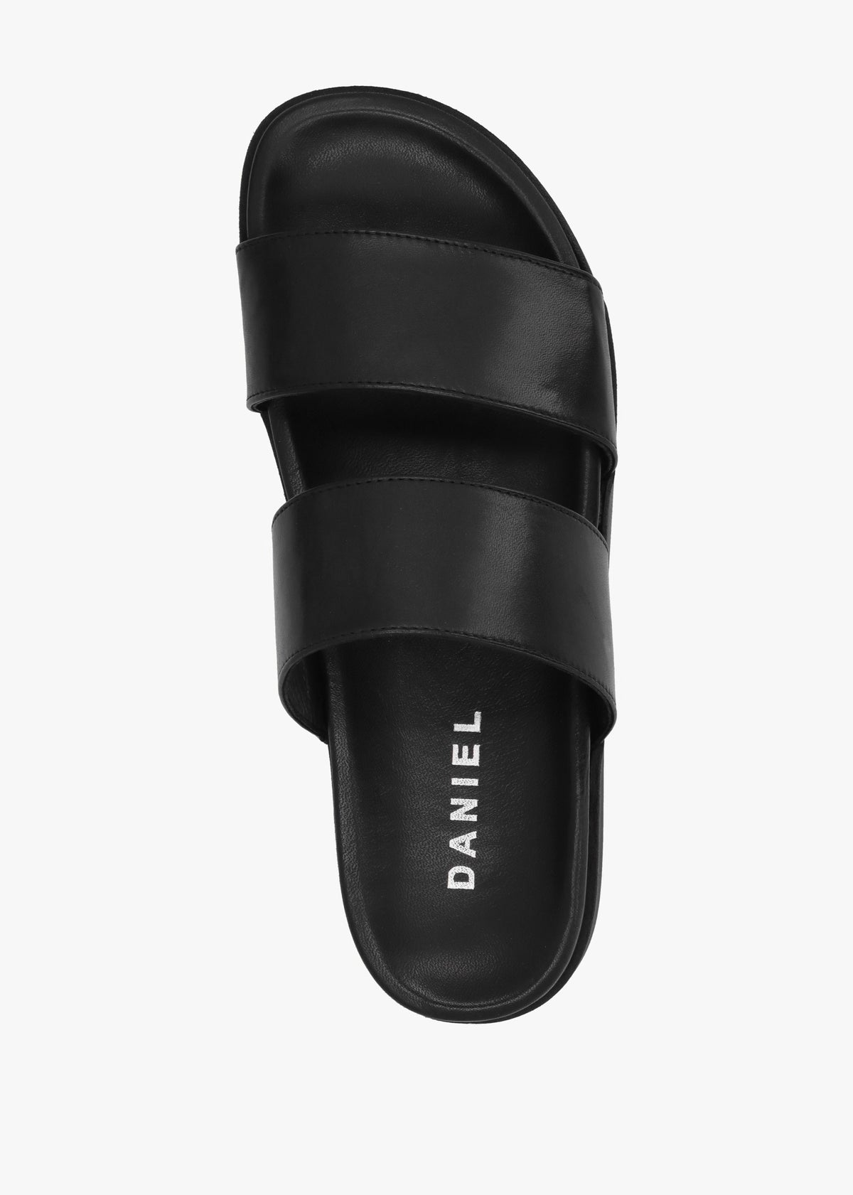 Imogen Black Leather Two Band Mules