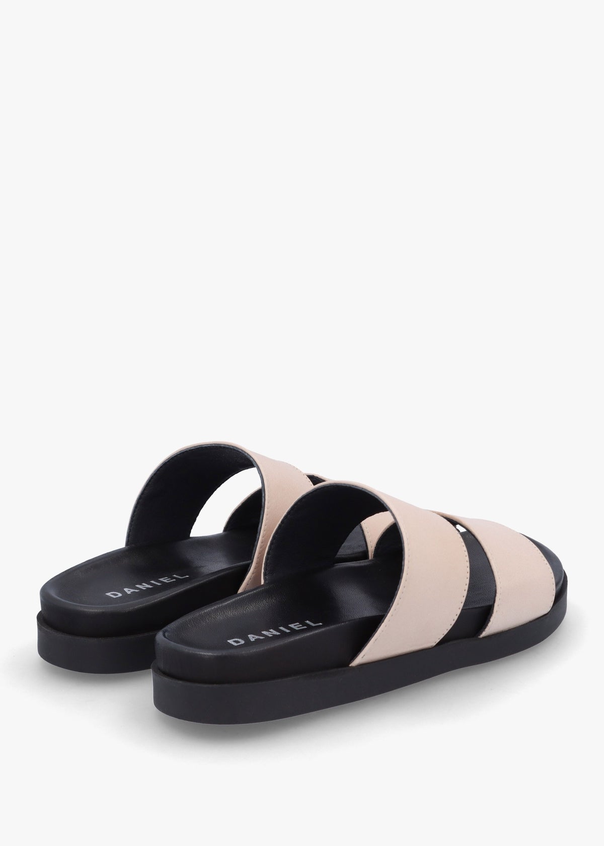 Imogen Beige Leather Two Band Mules
