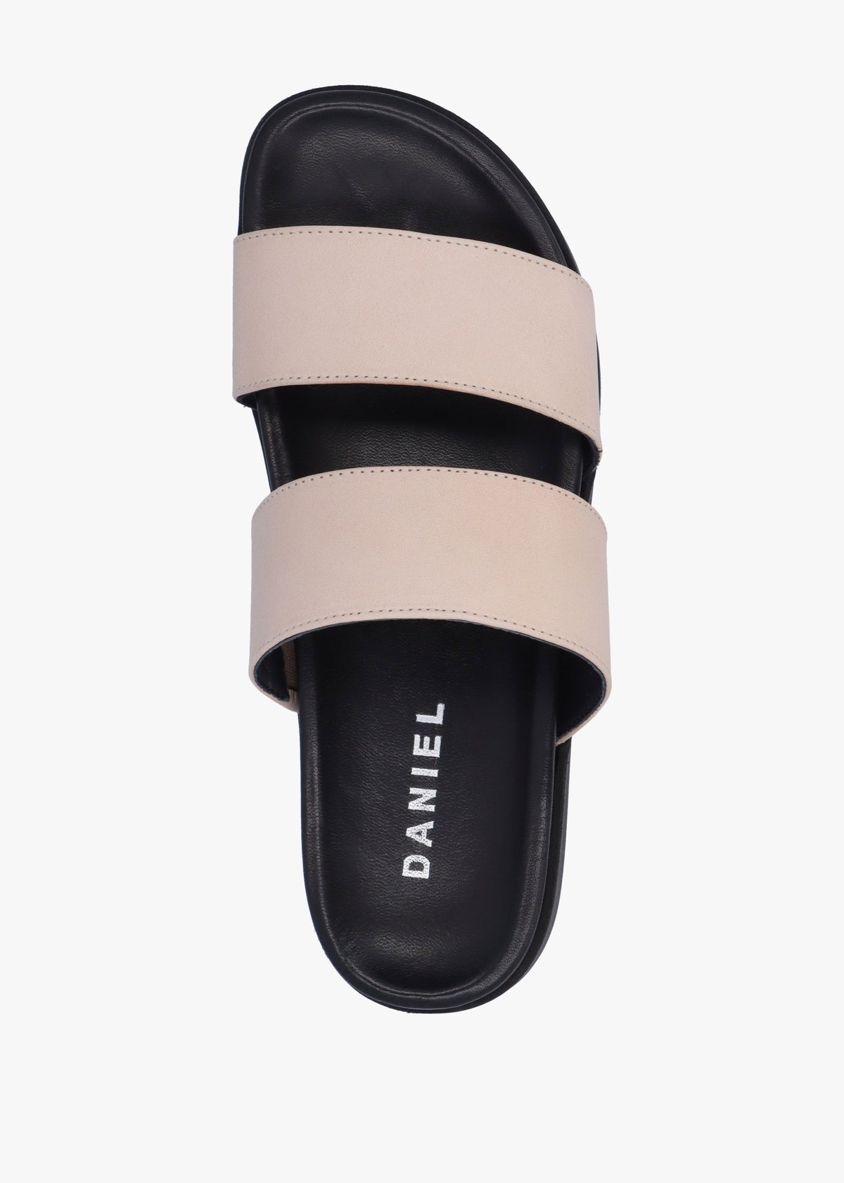 Imogen Beige Leather Two Band Mules