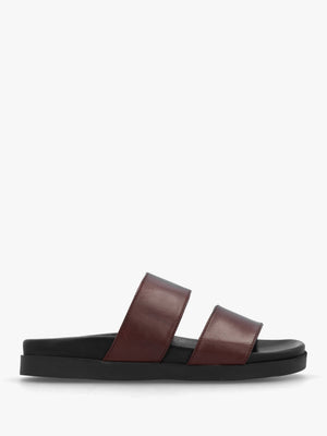 Imogen Brown Leather Two Band Mules