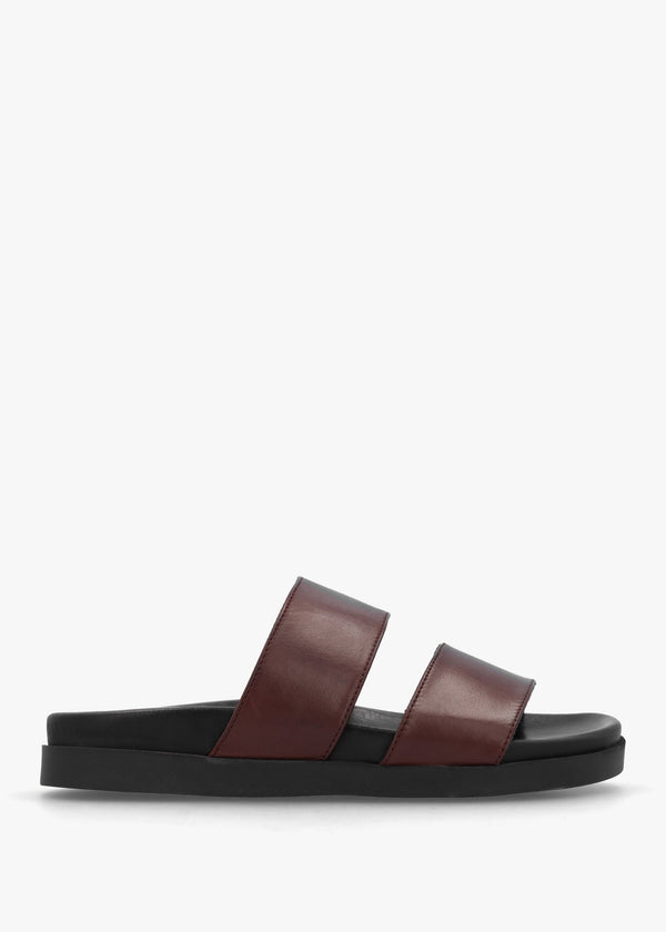 Imogen Brown Leather Two Band Mules
