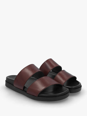 Imogen Brown Leather Two Band Mules