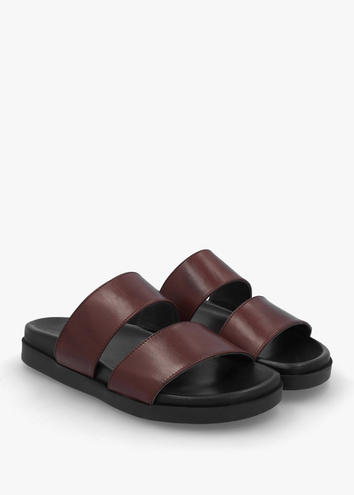 Imogen Brown Leather Two Band Mules