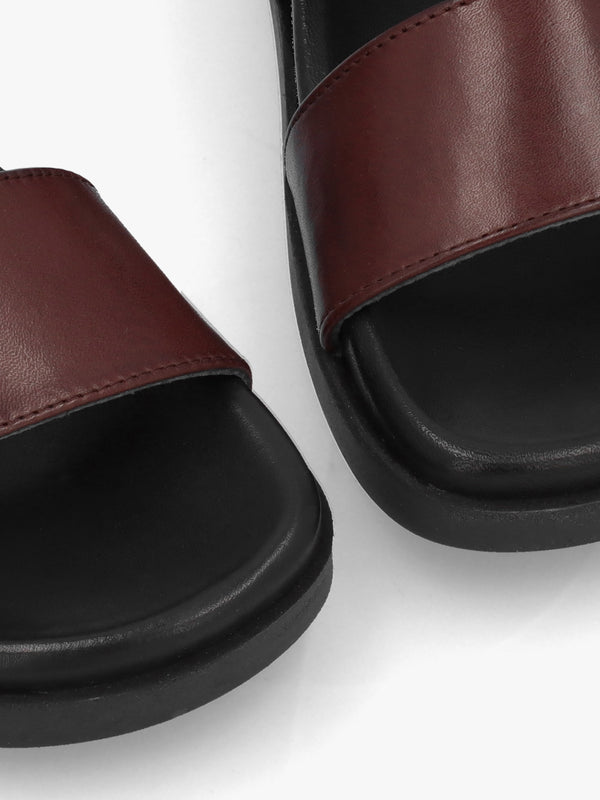 Imogen Brown Leather Two Band Mules