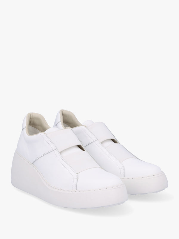 Dito II White Leather Wedge Trainers