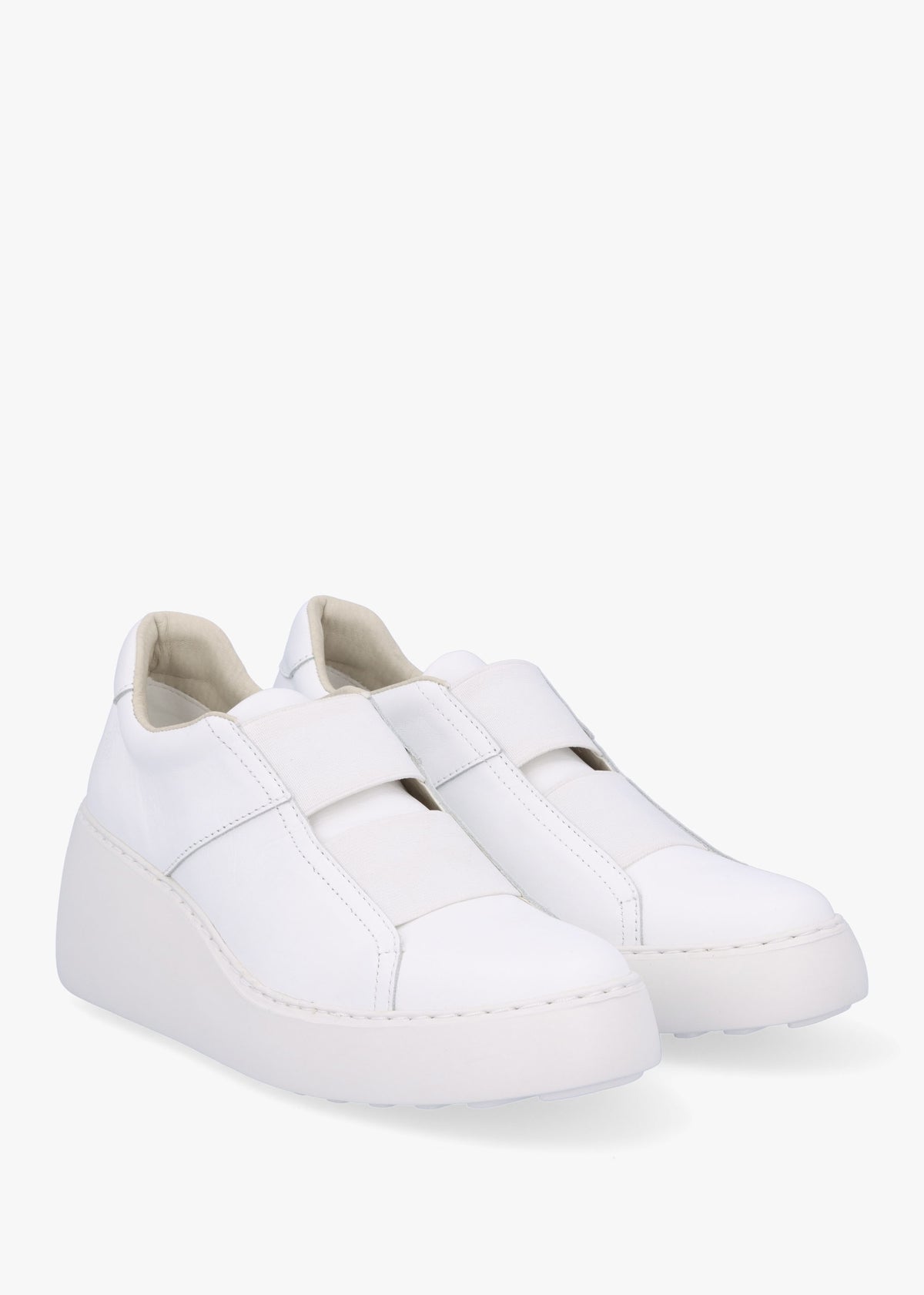 Dito II White Leather Wedge Trainers