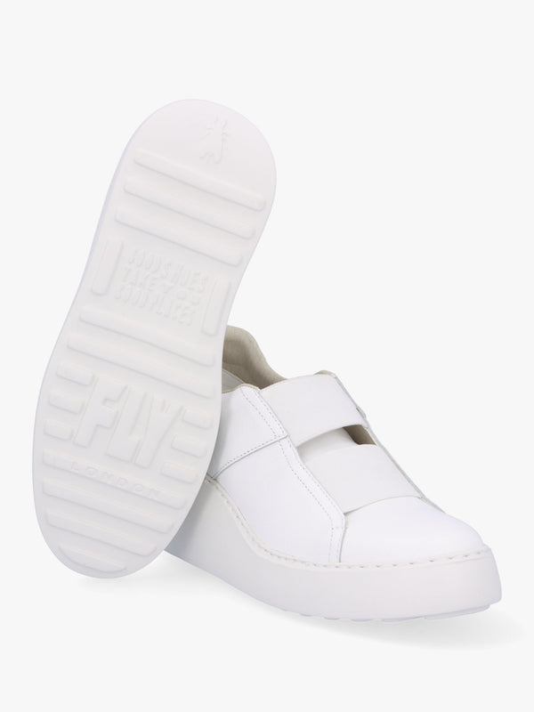 Dito II White Leather Wedge Trainers