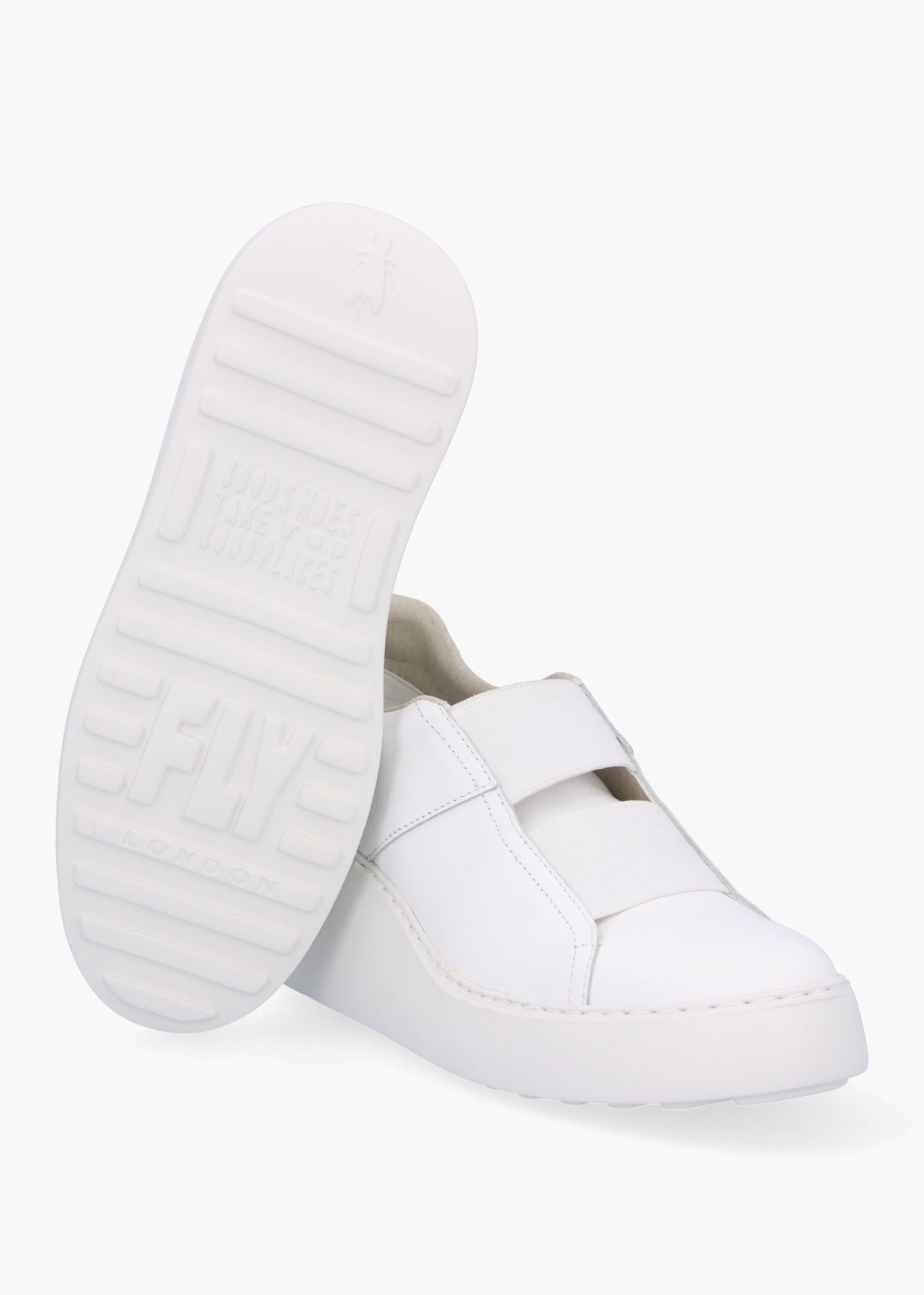 Dito II White Leather Wedge Trainers
