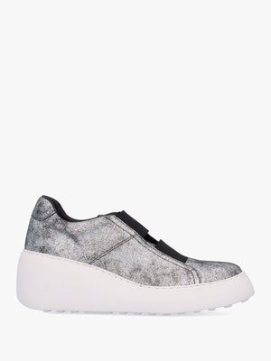 Dito II Silver Leather Wedge Trainers