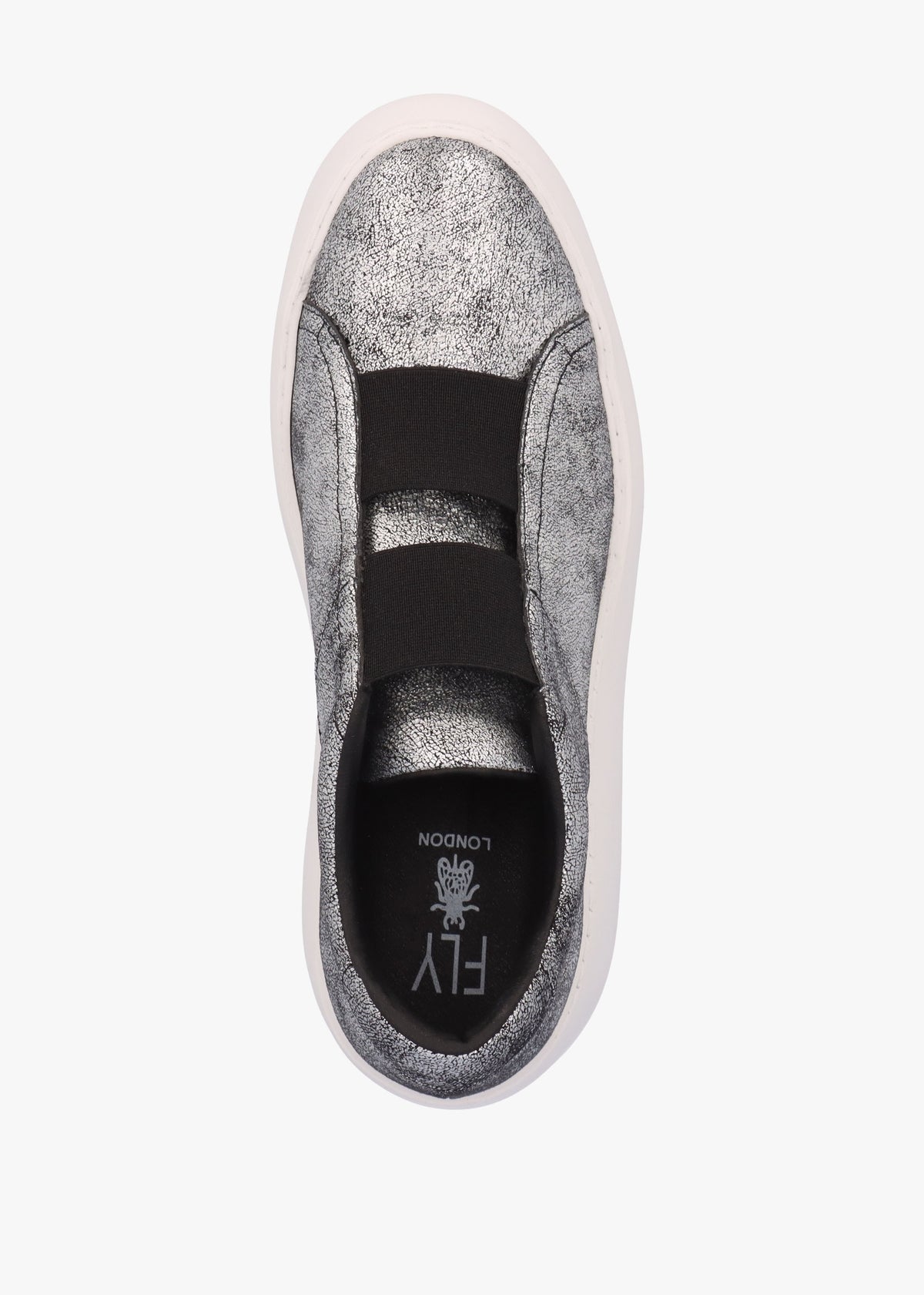 Dito II Silver Leather Wedge Trainers