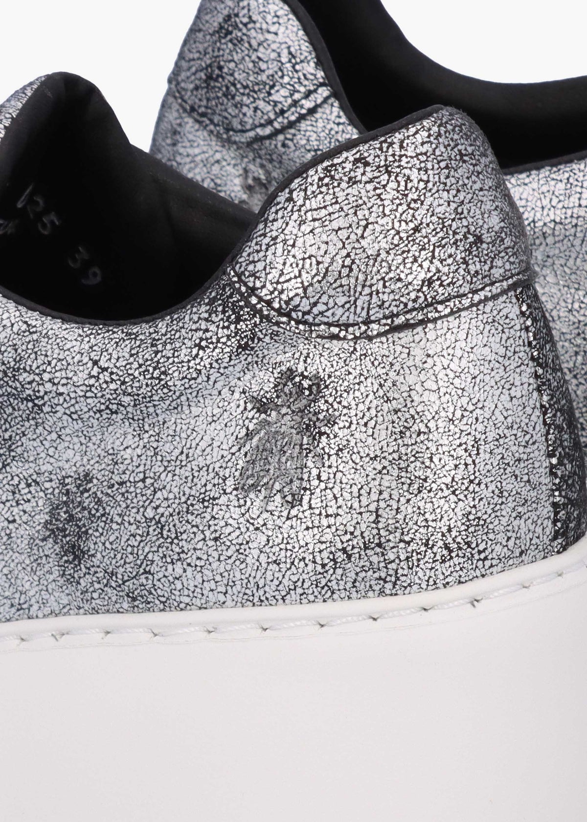 Dito II Silver Leather Wedge Trainers
