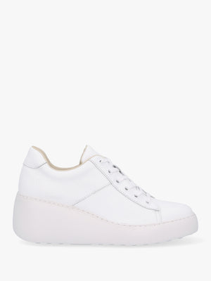 Delf II White Leather Wedge Trainers
