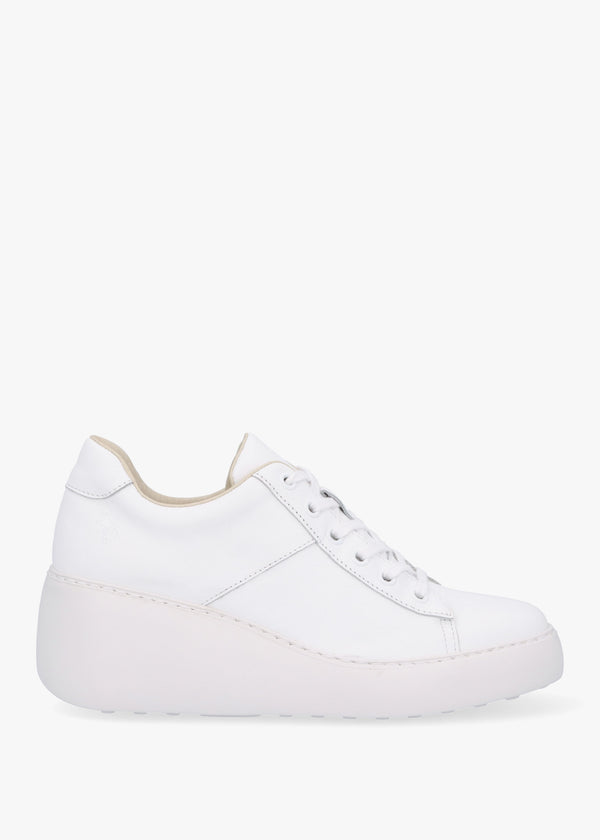 Delf II White Leather Wedge Trainers