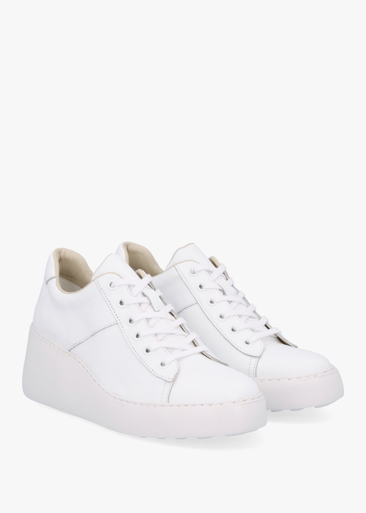 Delf II White Leather Wedge Trainers