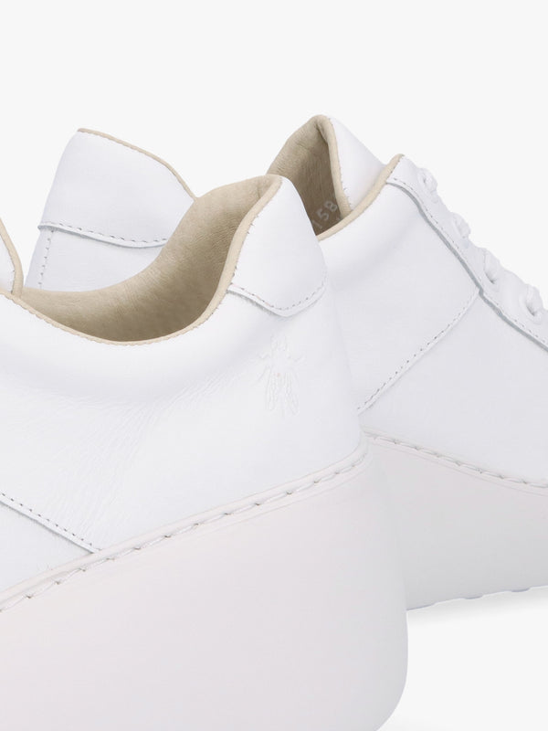 Delf II White Leather Wedge Trainers