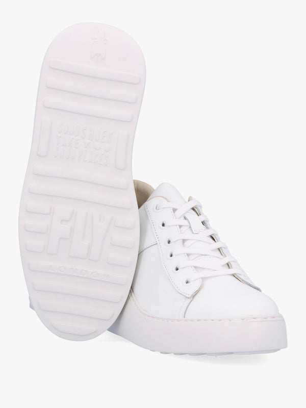 Delf II White Leather Wedge Trainers