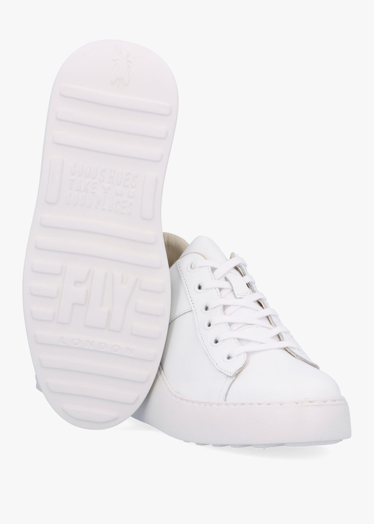 Delf II White Leather Wedge Trainers