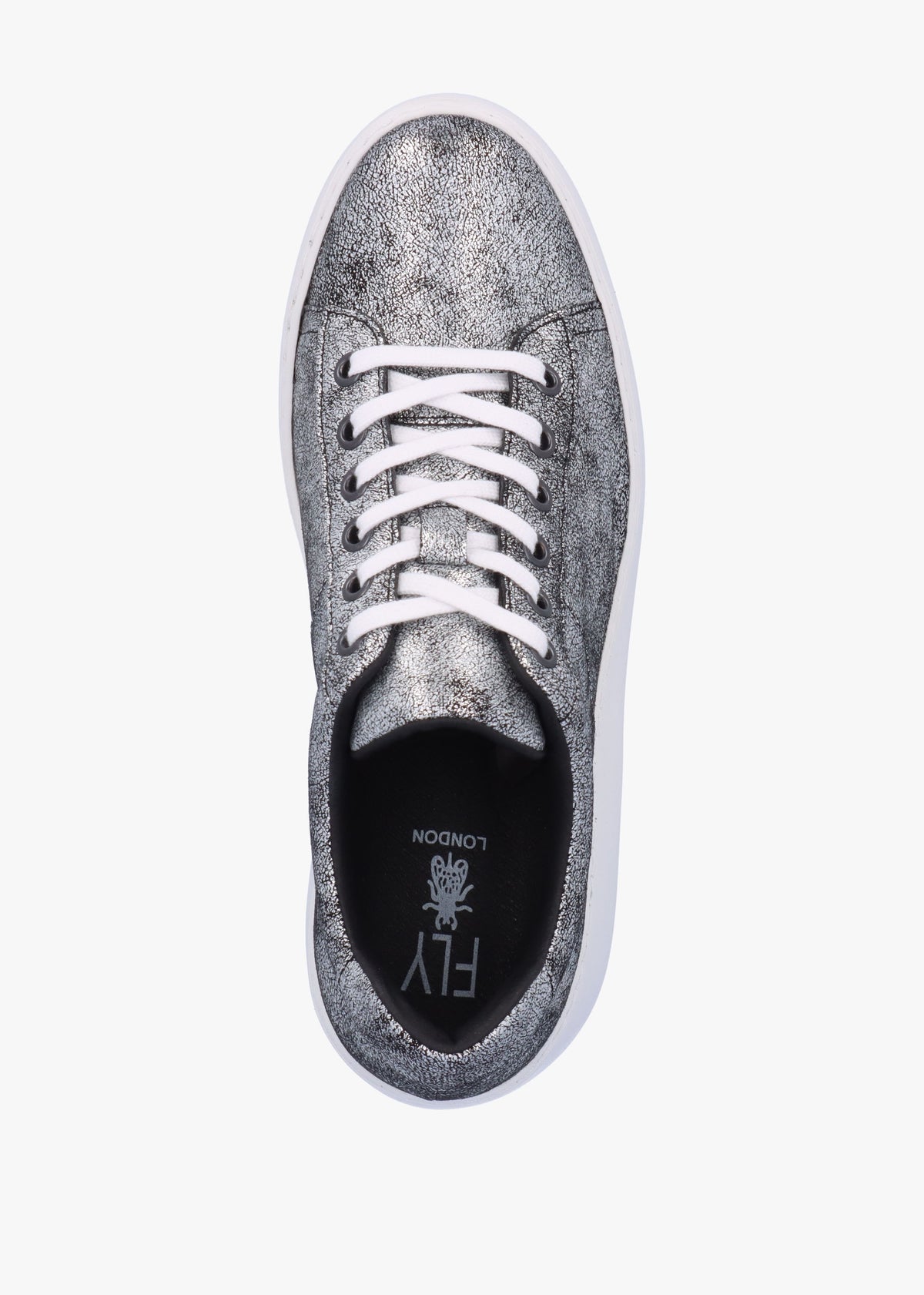 Delf II Silver Leather Wedge Trainers