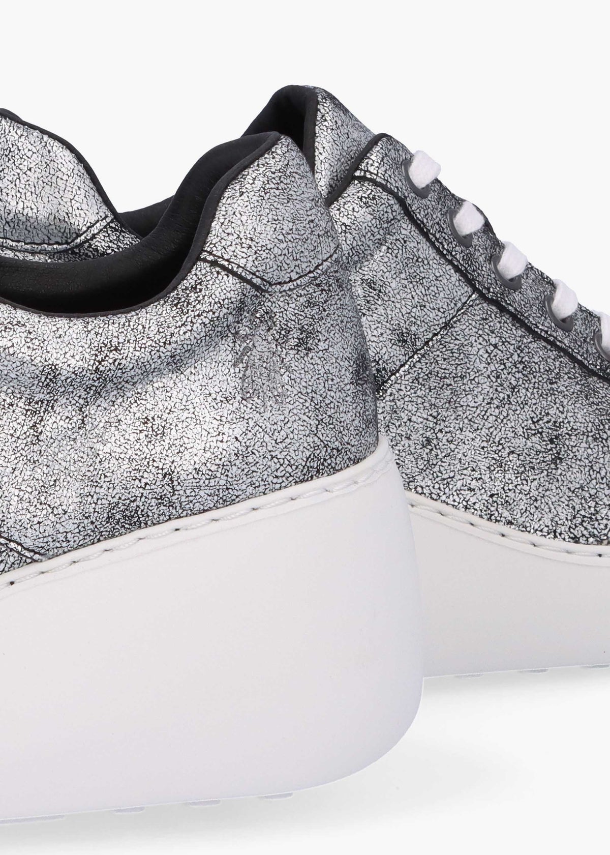 Delf II Silver Leather Wedge Trainers