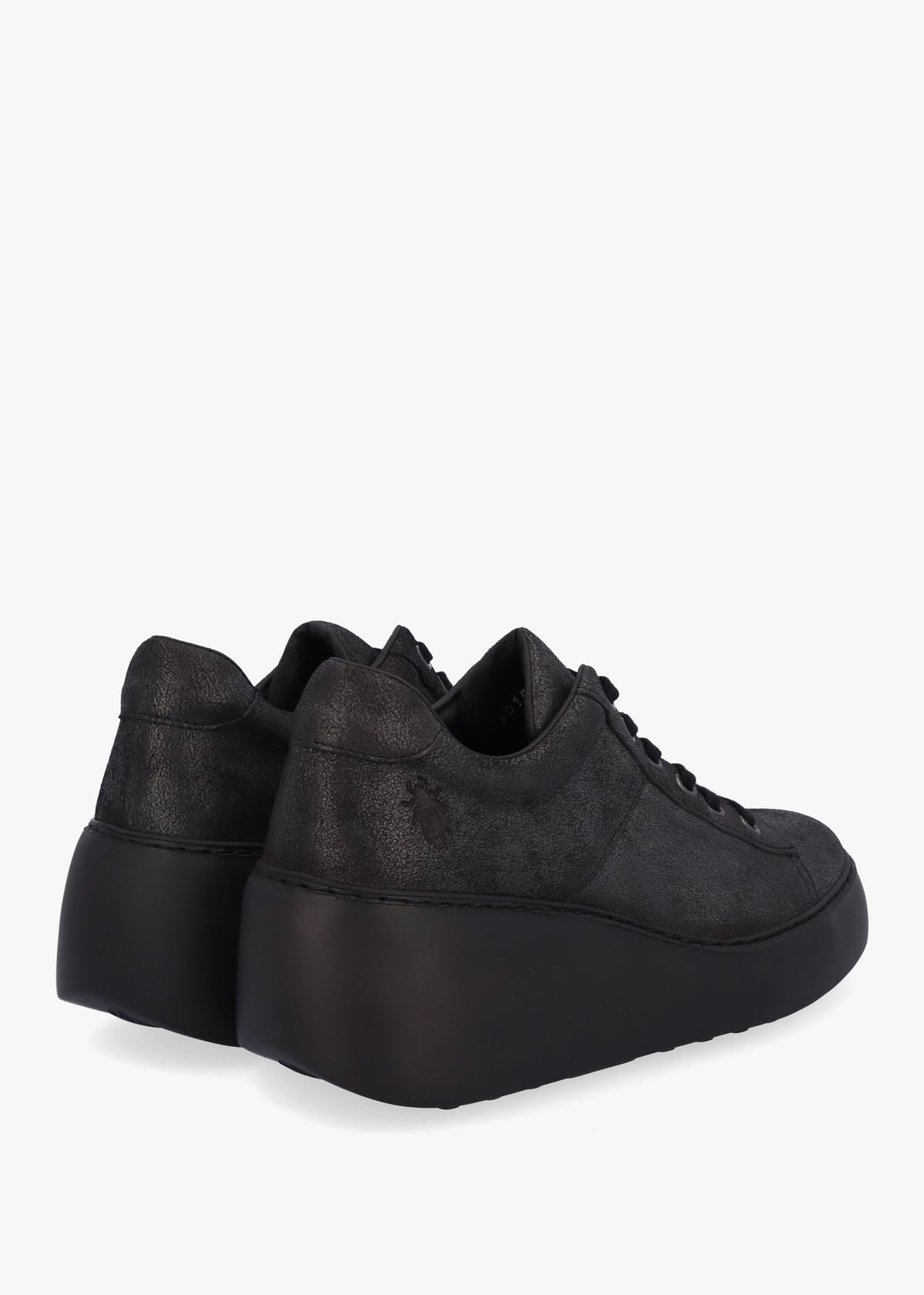 Delf II Black Leather Wedge Trainers