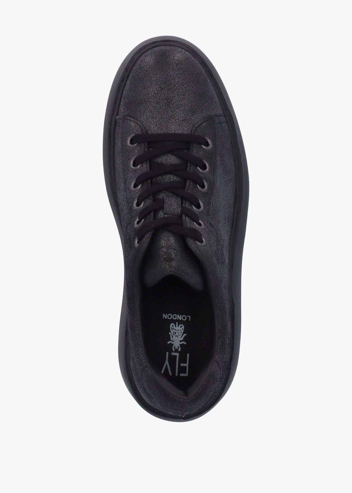 Delf II Black Leather Wedge Trainers