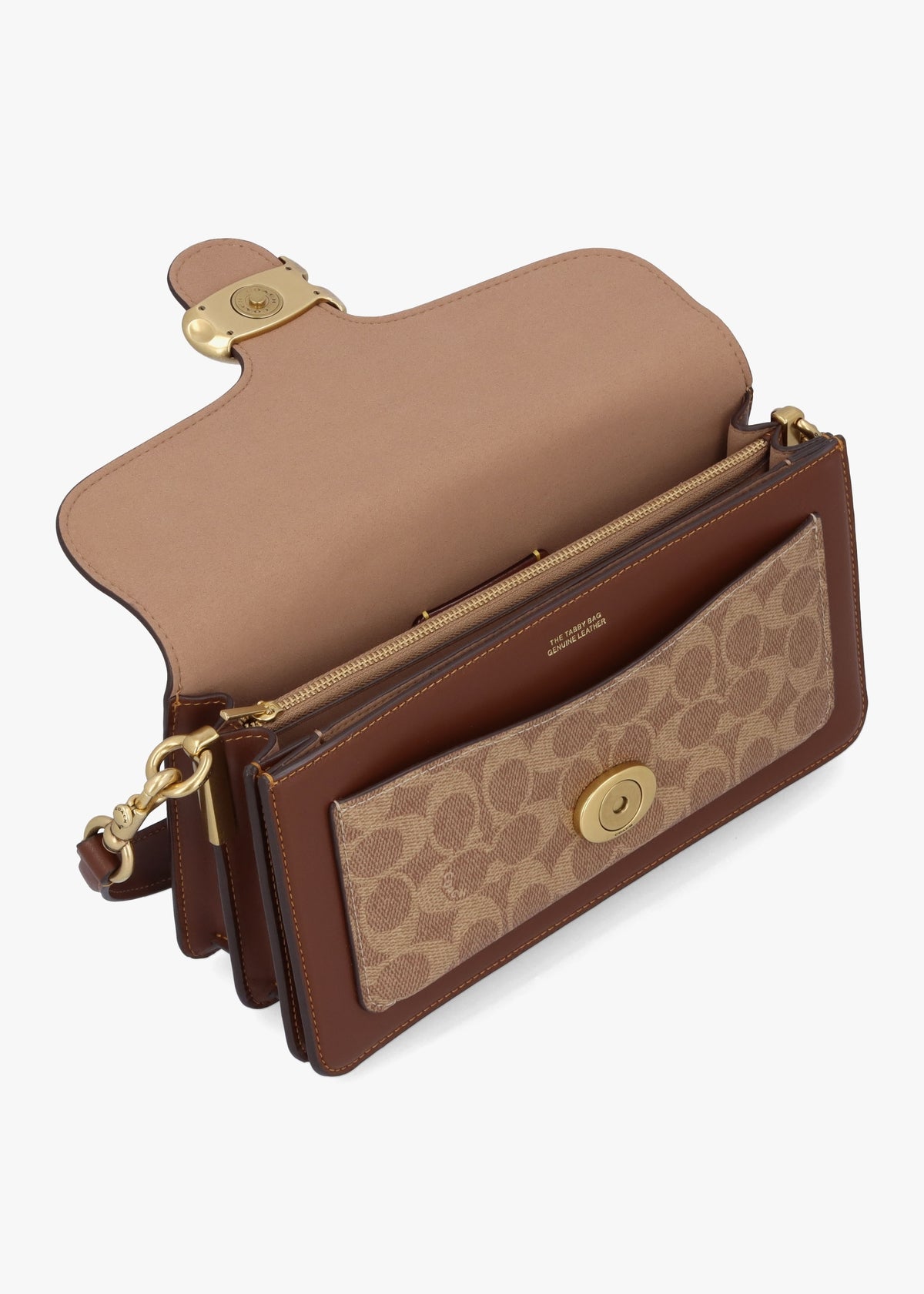 Tabby 26 Signature Coated Canvas Tan Brown Shoulder Bag