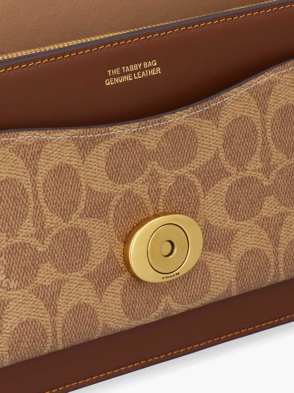 Tabby 26 Signature Coated Canvas Tan Brown Shoulder Bag