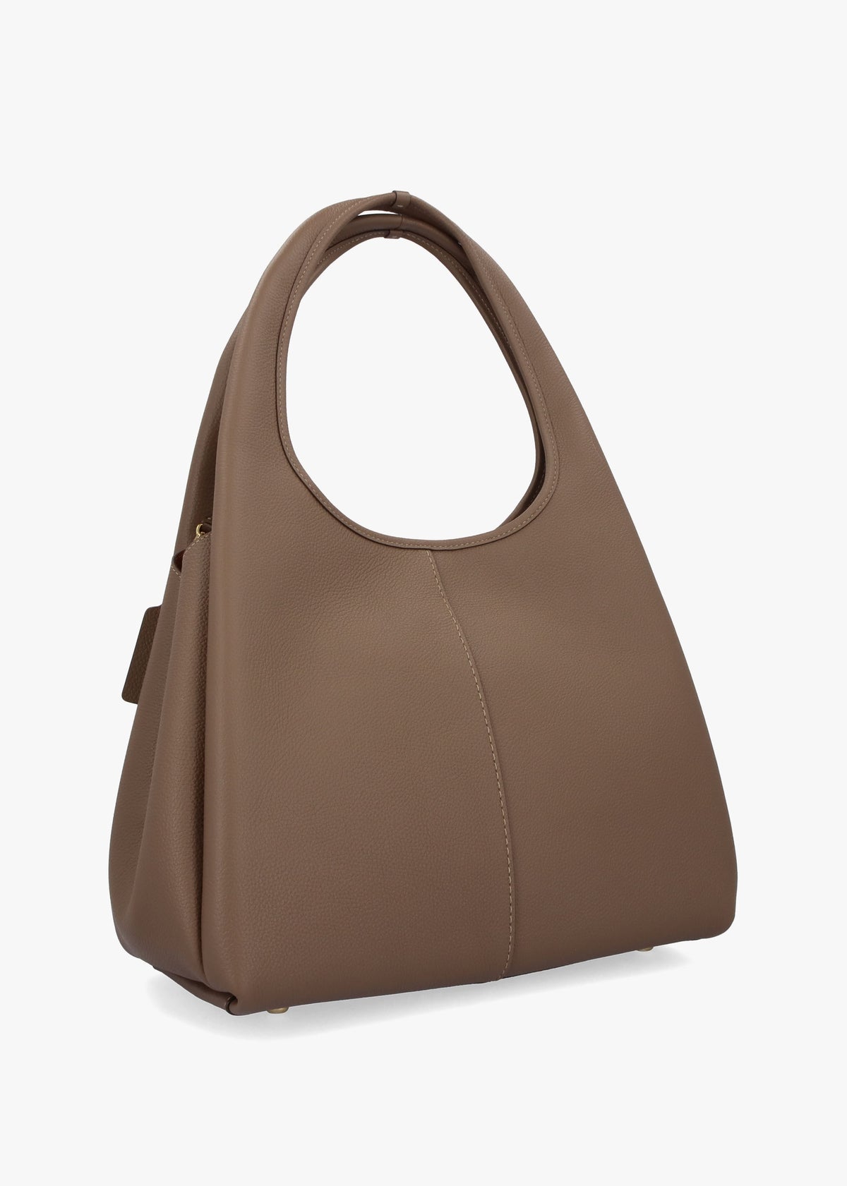 Lana Large Dark Stone Leather Shoulder Bag