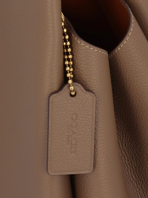 Lana Large Dark Stone Leather Shoulder Bag