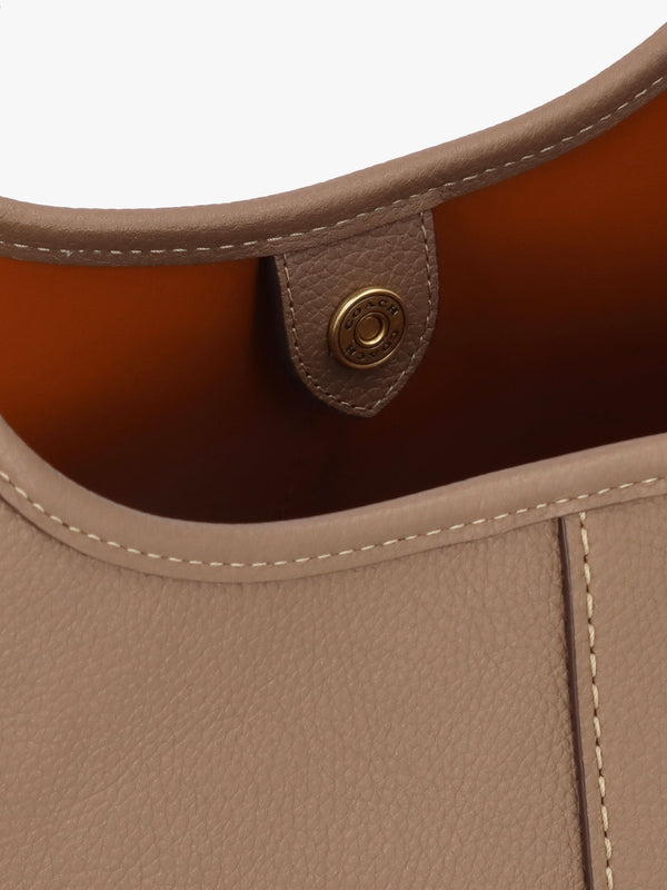 Lana Large Dark Stone Leather Shoulder Bag