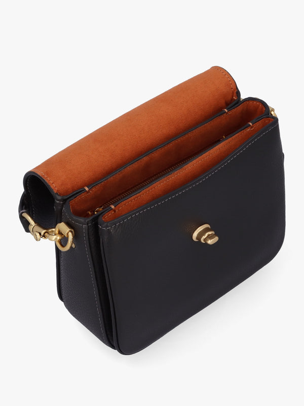 Cassie 19 Black Leather Cross-Body Bag