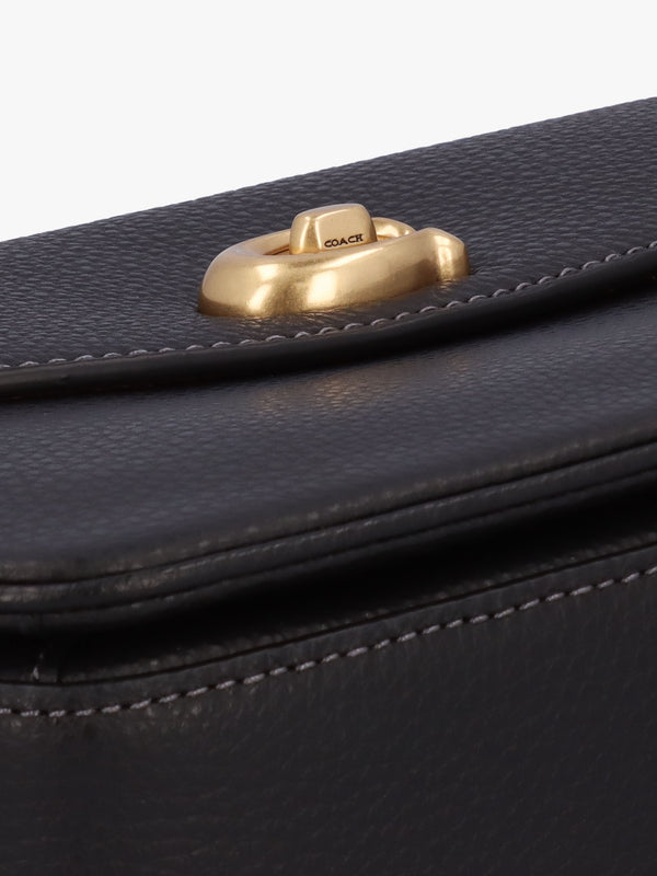 Cassie 19 Black Leather Cross-Body Bag