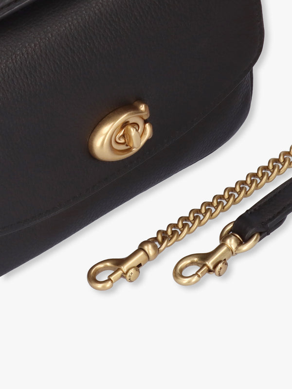 Cassie 17 Black Leather Cross-Body Bag