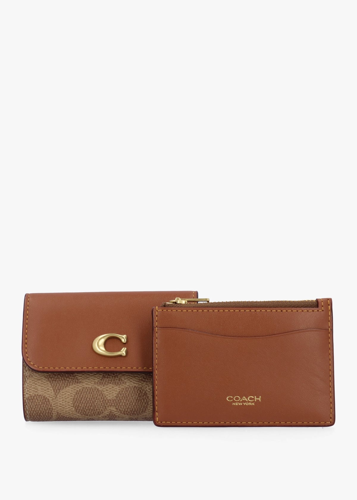 Essential Signature Coated Canvas Tan Caramel Card Holder Wallet