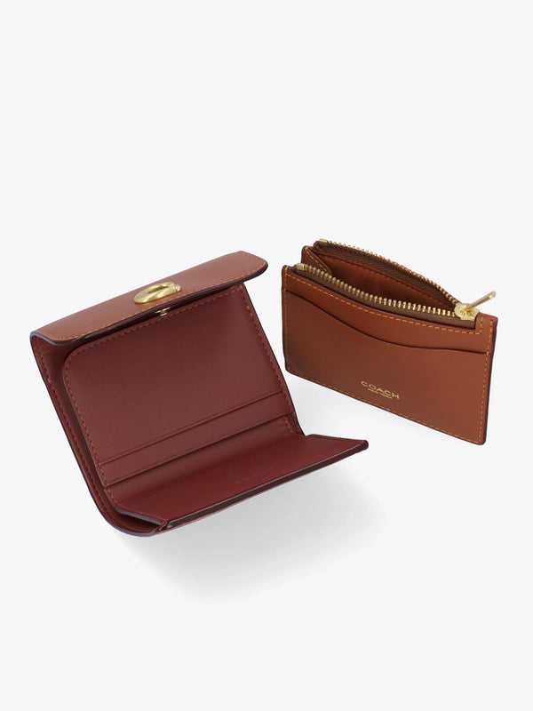 Essential Signature Coated Canvas Tan Caramel Card Holder Wallet