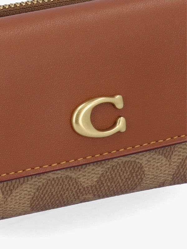 Essential Signature Coated Canvas Tan Caramel Card Holder Wallet