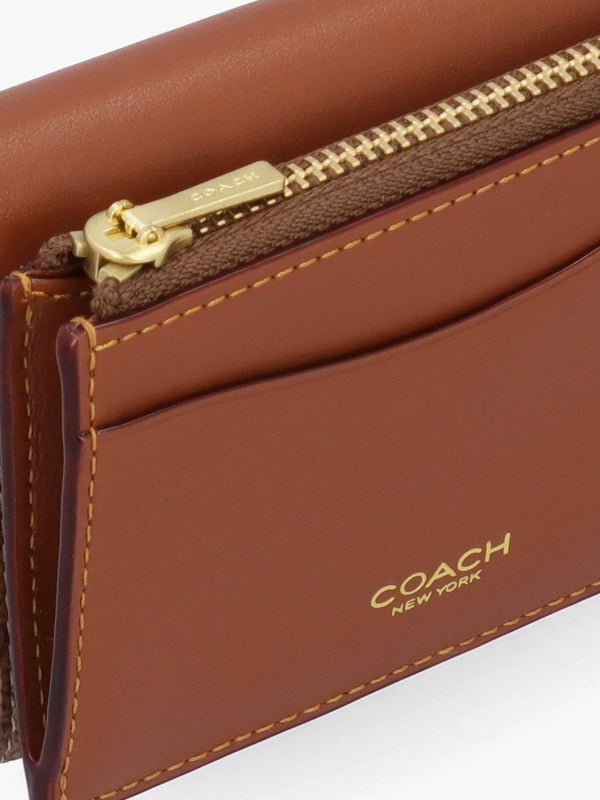 Essential Signature Coated Canvas Tan Caramel Card Holder Wallet
