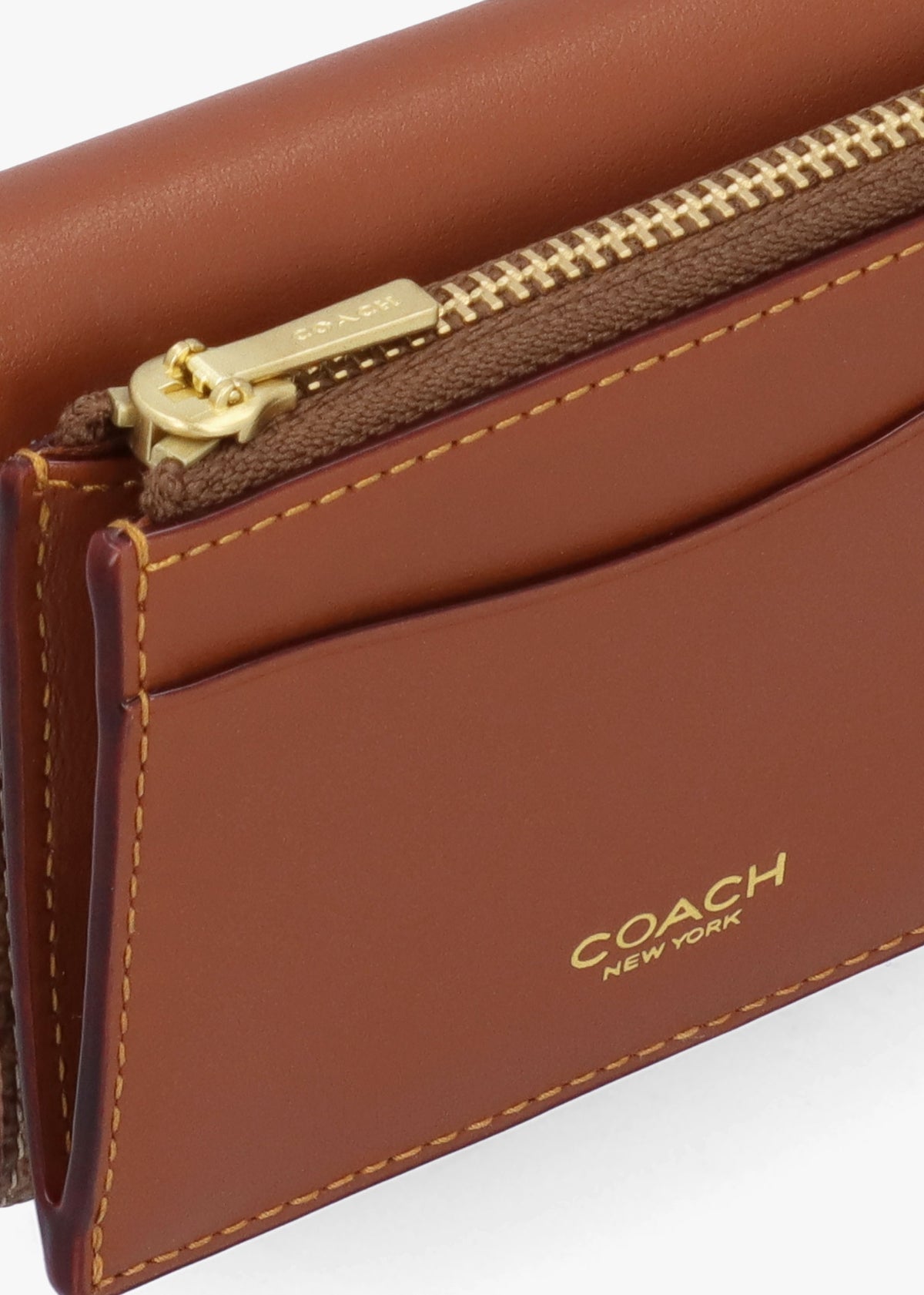 Essential Signature Coated Canvas Tan Caramel Card Holder Wallet