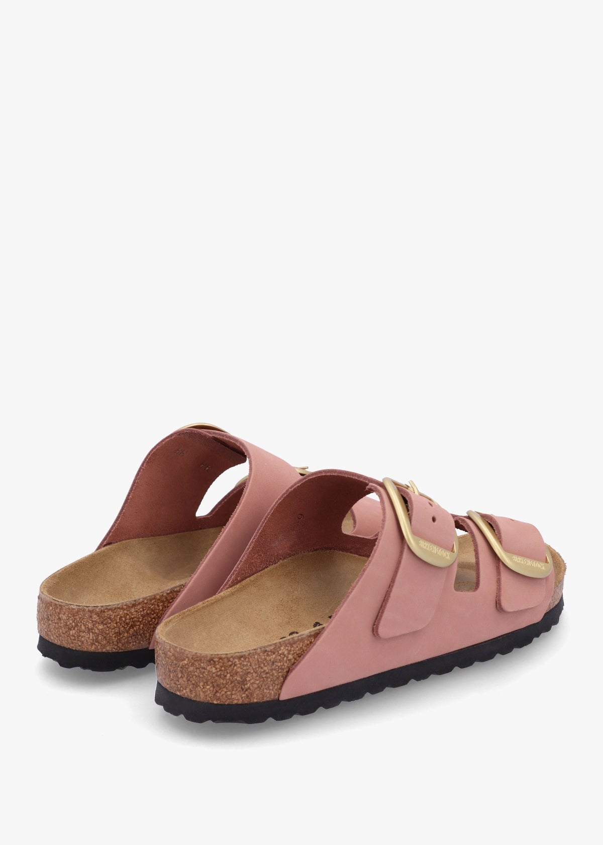 Arizona Big Buckle Old Rose Nubuck Leather Two Bar Mules