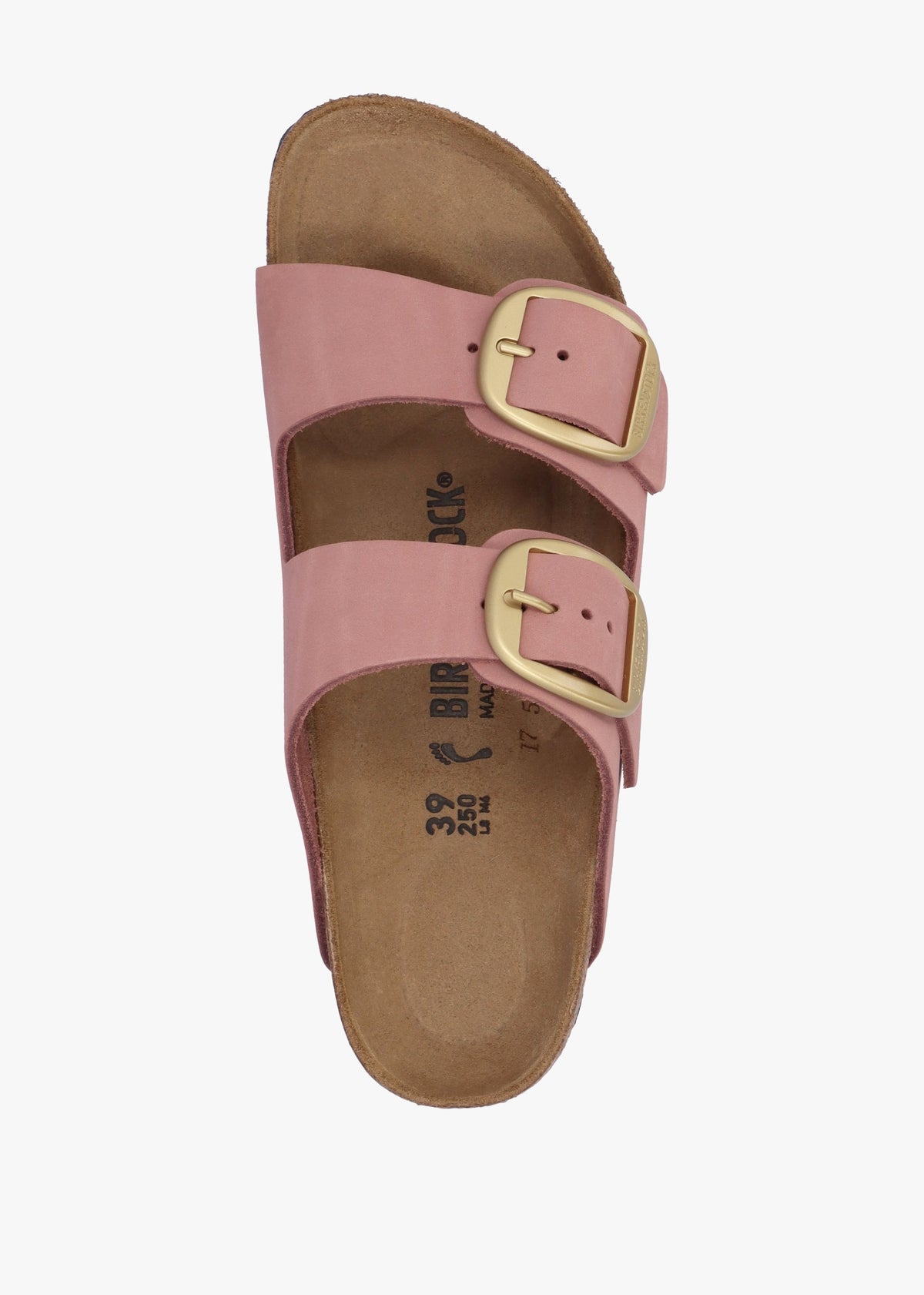 Arizona Big Buckle Old Rose Nubuck Leather Two Bar Mules