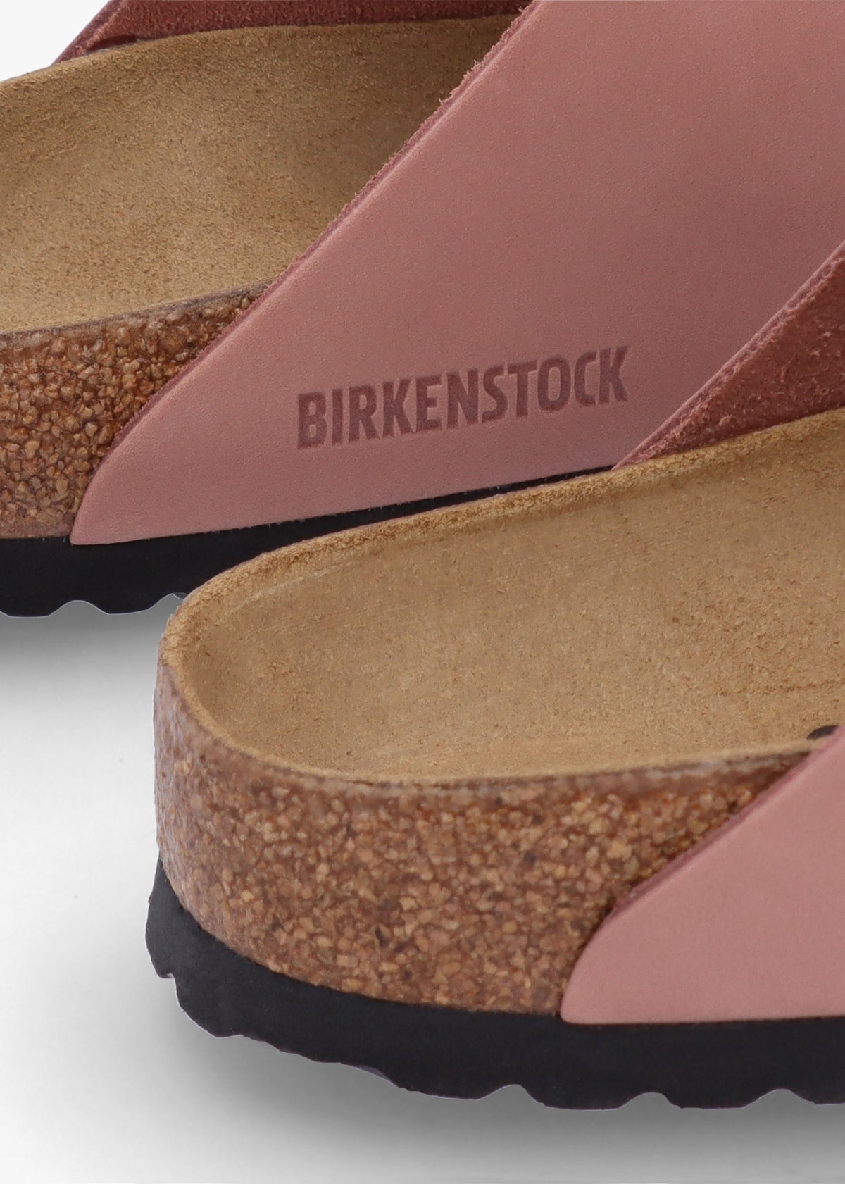 Arizona Big Buckle Old Rose Nubuck Leather Two Bar Mules