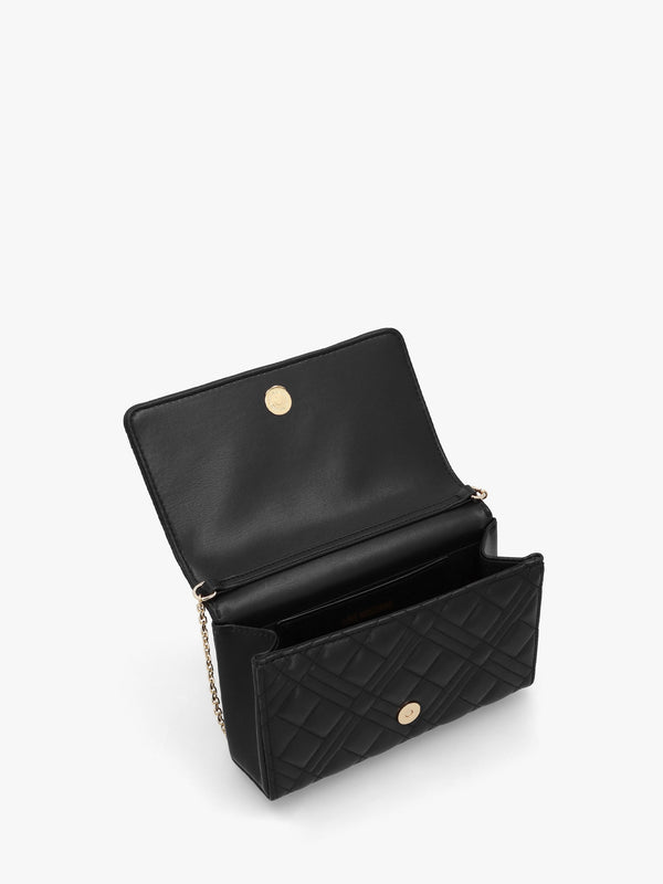 Diamond Quilt Flapover II Nero Cross-Body Bag